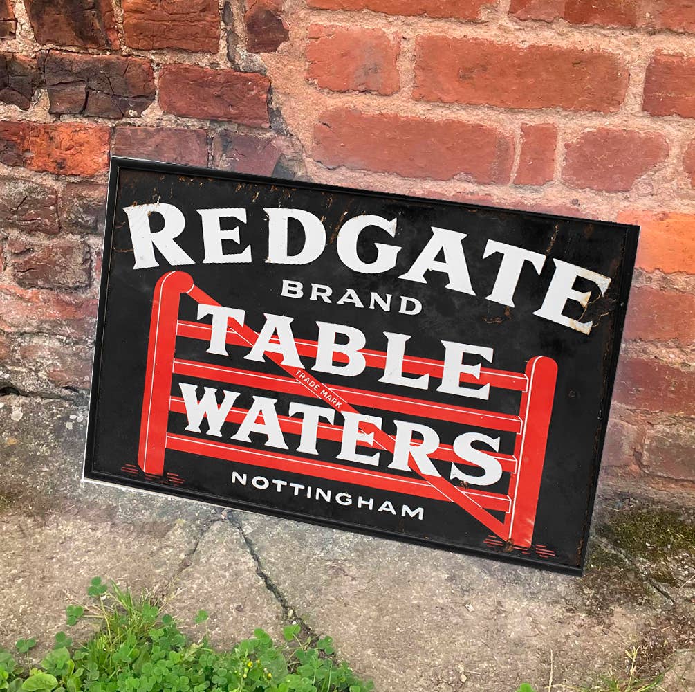 Redgate Brand Table Waters Nottingham Metal Sign Plaque