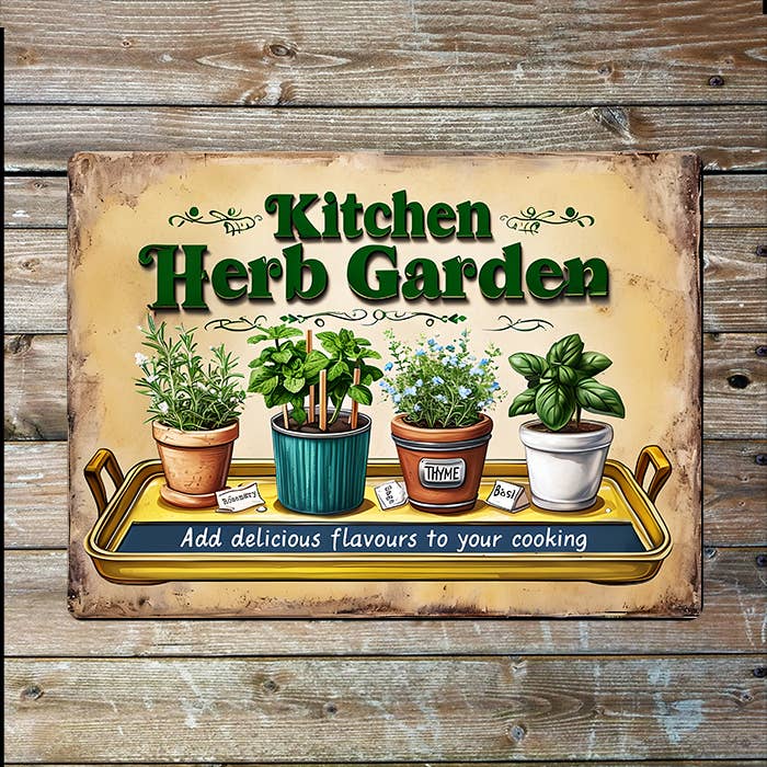 Kitchen Herb Garden | Kitchen | Metal Sign Plaque