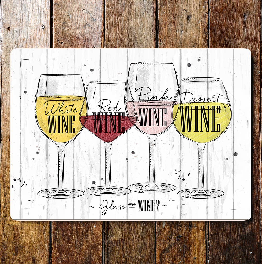 Glass Of Wine | Metal Wall Sign Plaque