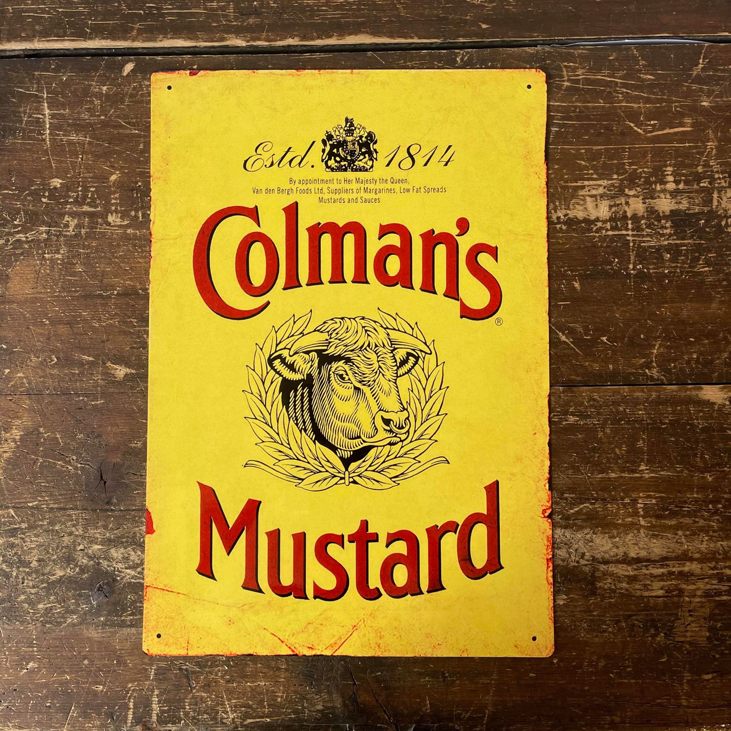 Colmans Mustard Yellow | Metal Wall Sign