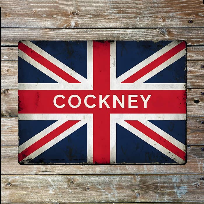 Vintage Union Jack, Cockney | Metal Sign Plaque