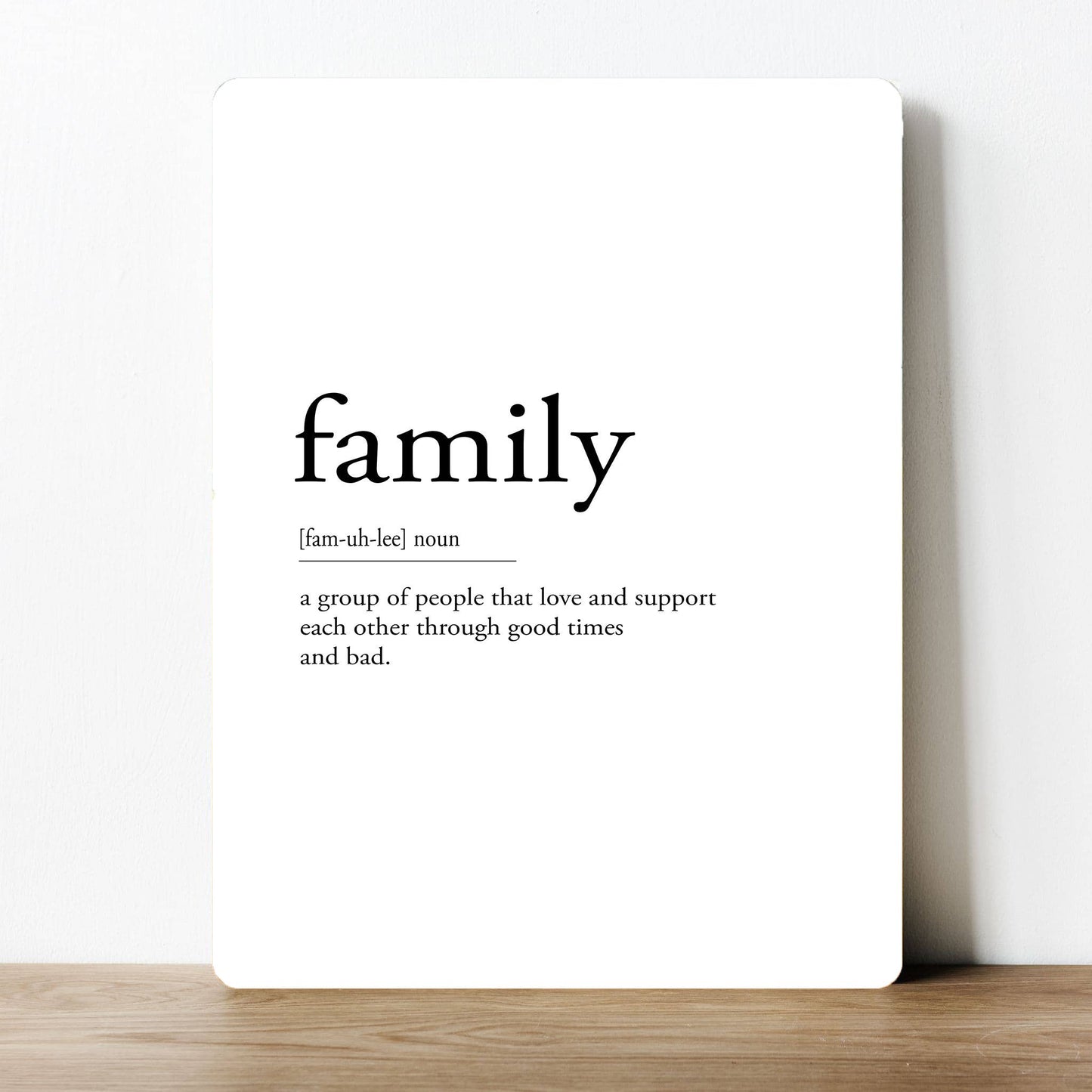 Definition Of Family Love Good Times | Metal Sign Plaque