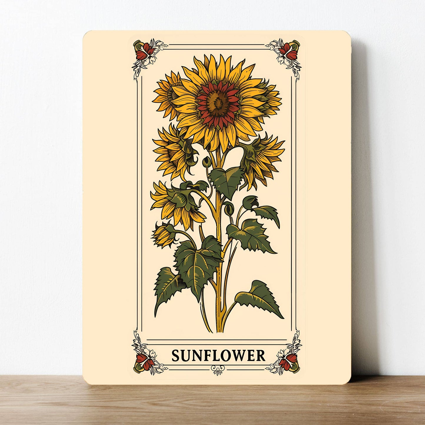 Sunflower Flower Floral Vintage | Metal Sign Plaque