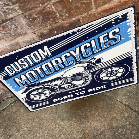 Custom motorcycle Motorbike garage | Metal Retro Wall Sign