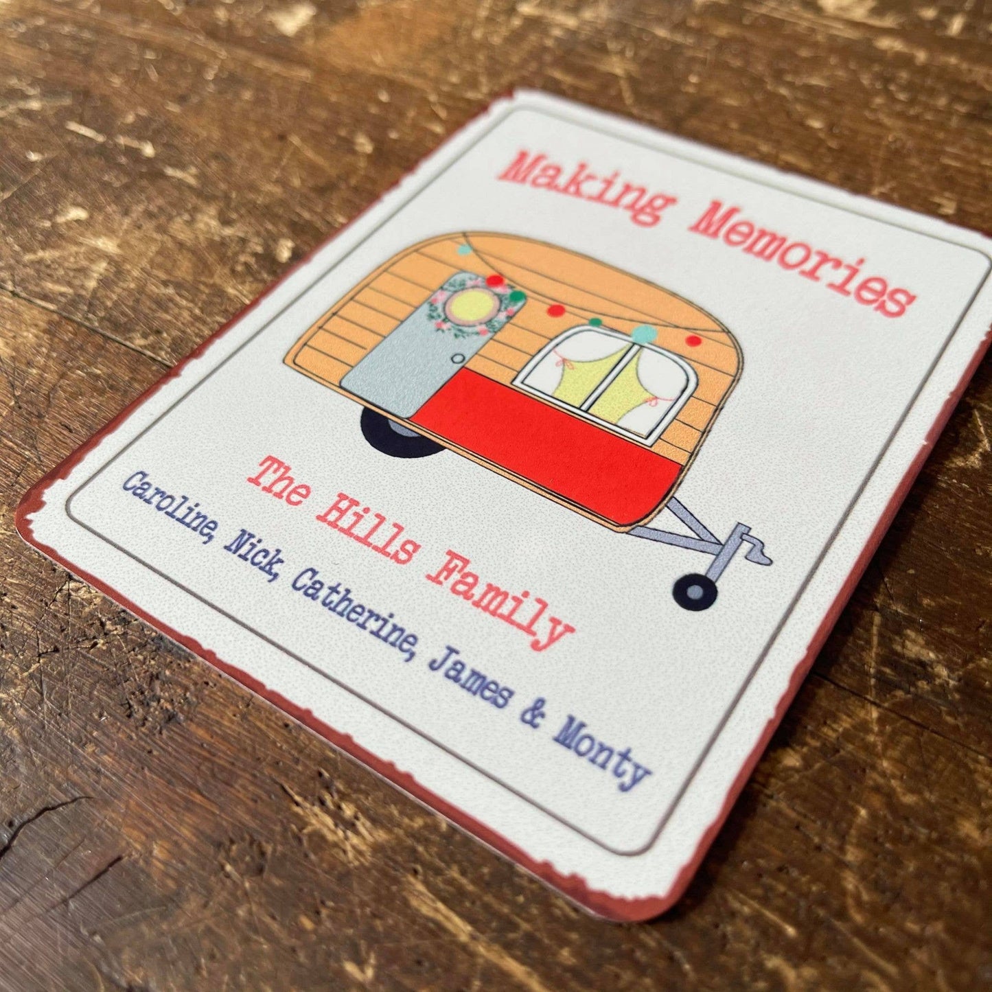 Family Caravan Making Memories Custom | Metal Sign