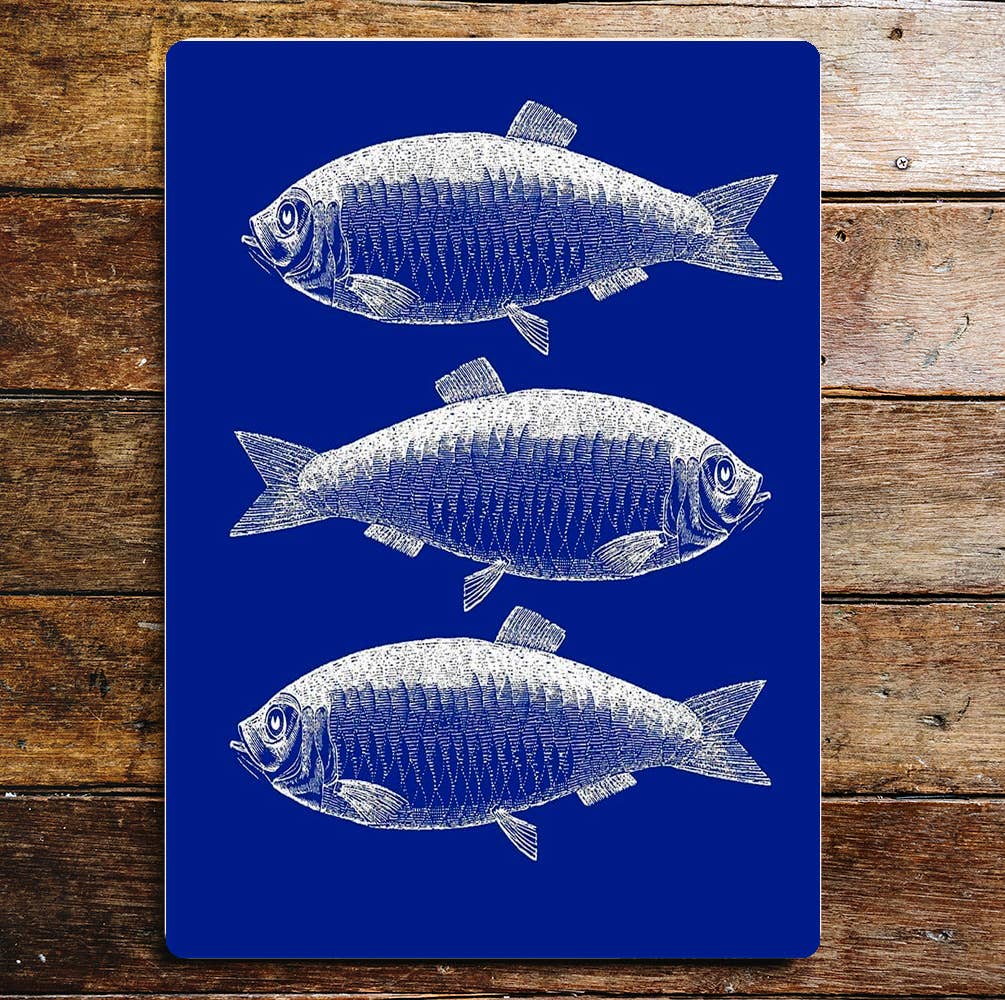 Blue Fish Sea | Metal Wall Sign