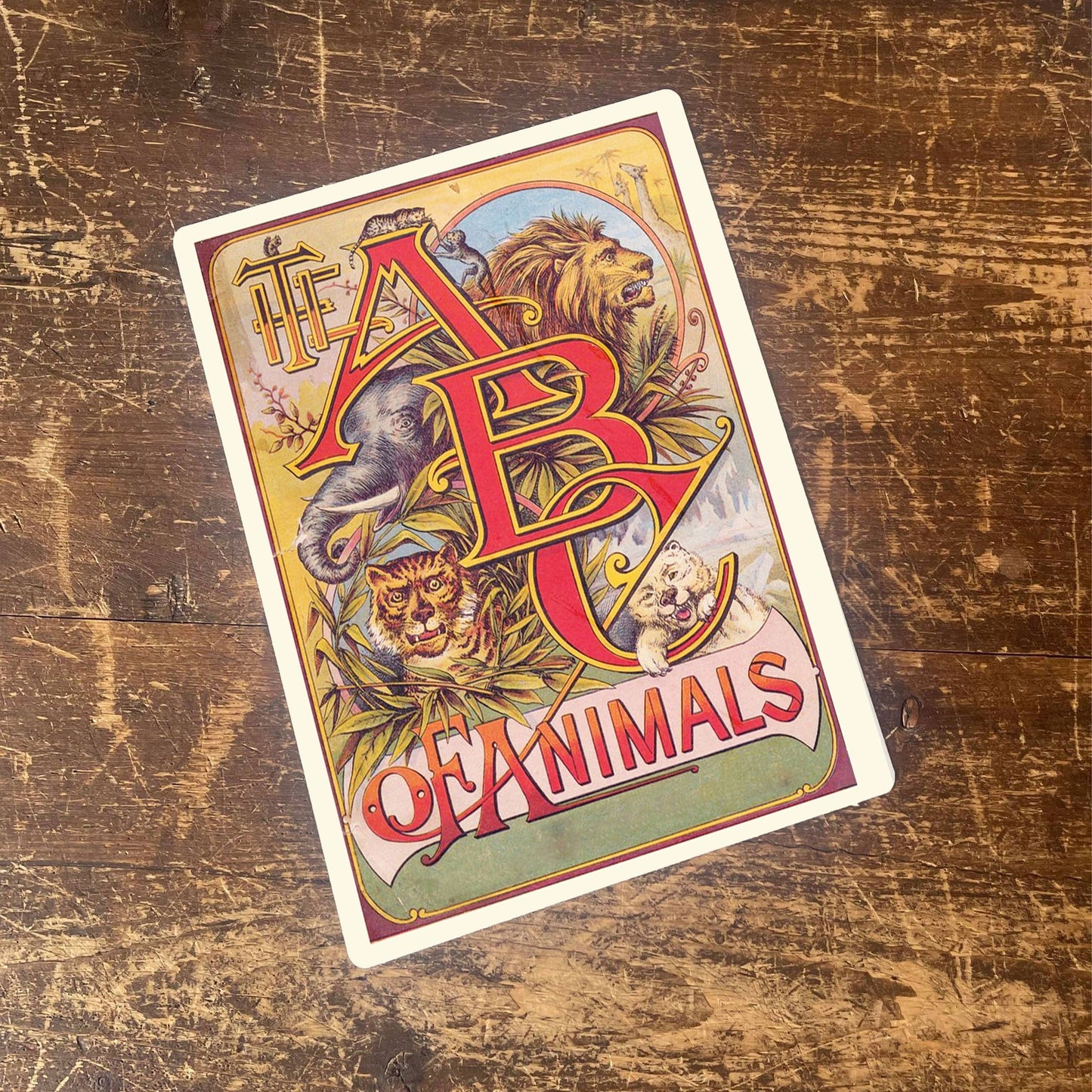 The ABC Of Animals Metal Travel Wall Sign