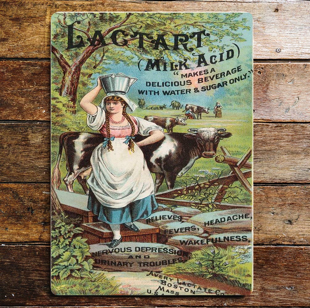 Lactart Milk Acid Makes A Delicious Beverage | Metal Sign