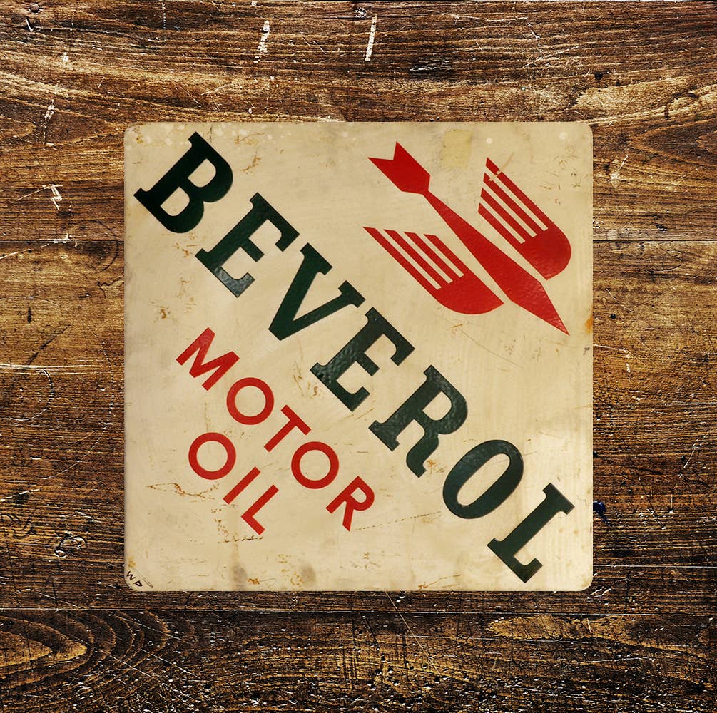 Beverol Motor Oil Automotive Car | Metal Sign Plaque Square