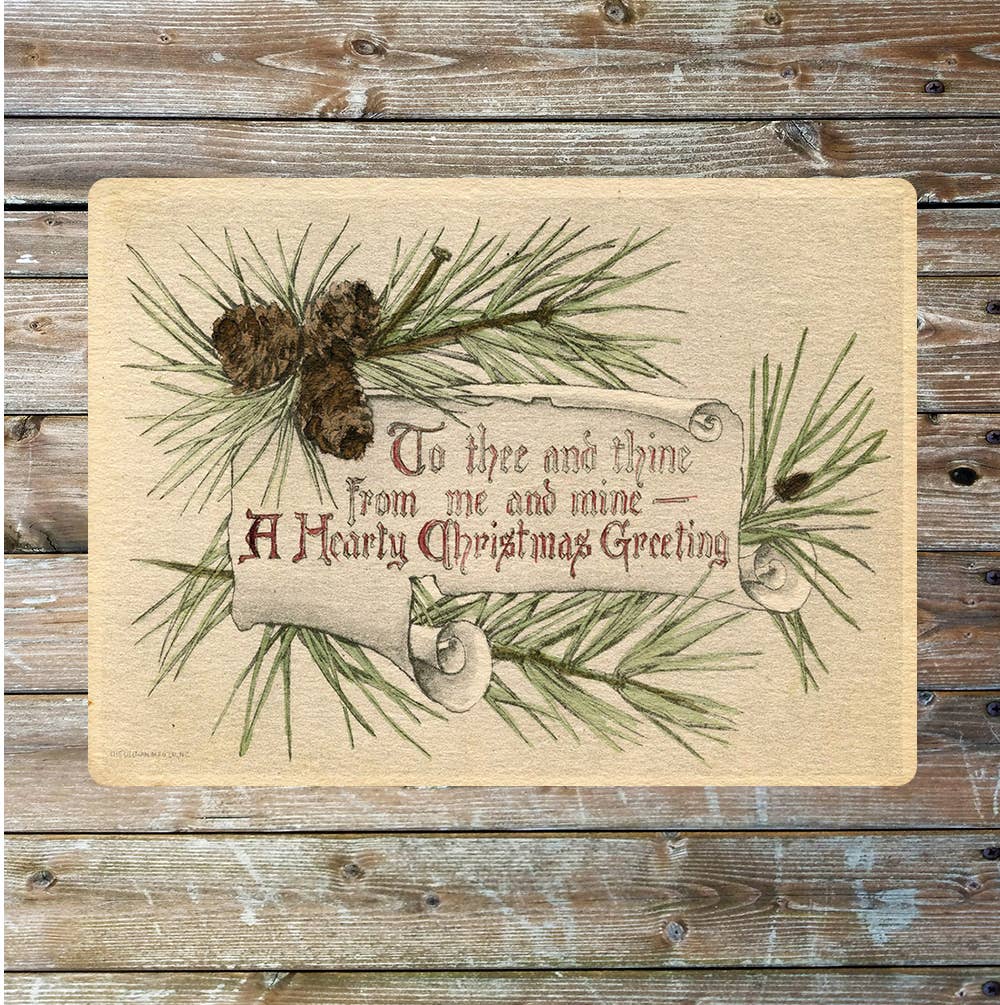 Christmas Greeting To Thee & Thine From | Metal Sign Plaque