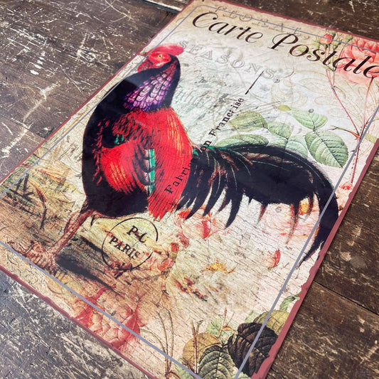Cockerel French Hen Chicken | Metal Sign