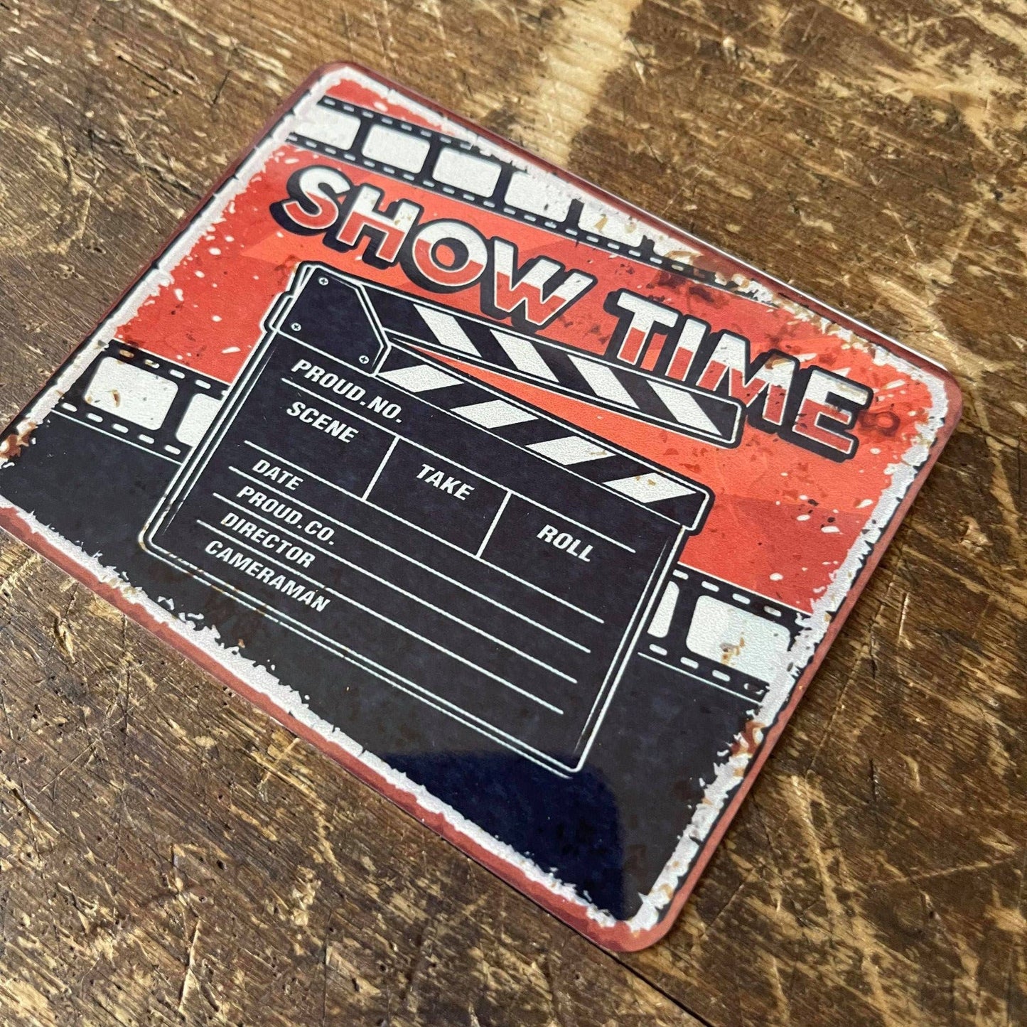 Retro Show Time Film Metal Travel Wall Sign