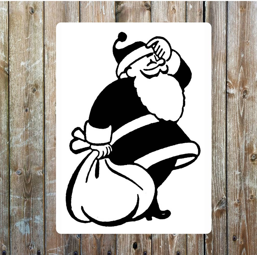 Retro Christmas sack art Metal Sign Plaque