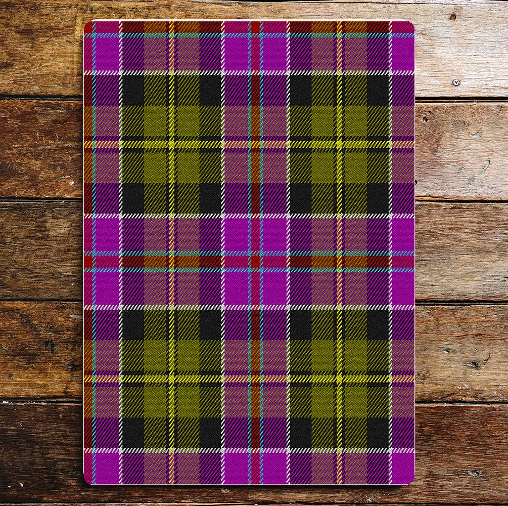 Purple Green Pink Tartan Metal Sign Plaque