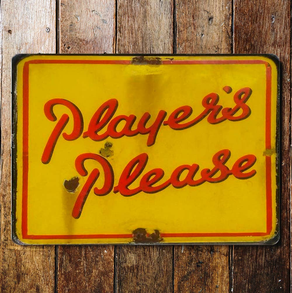Players Please Metal Advertising Wall Sign