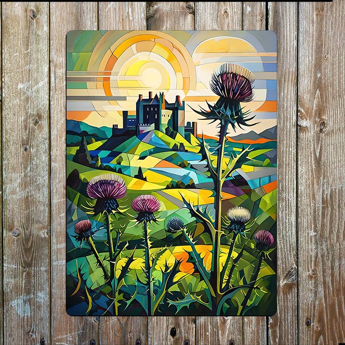 Landscape Thistle | Scottish Scotland | Metal Sign Plaque