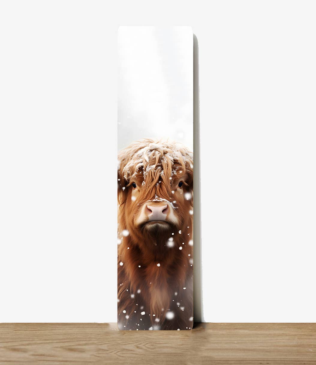 Snowy Highland Cow | Metal Sign Plaque Bookmark 2