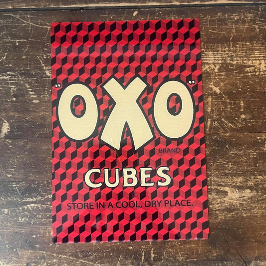 Oxo Cube Red | Metal Advertising Wall Sign
