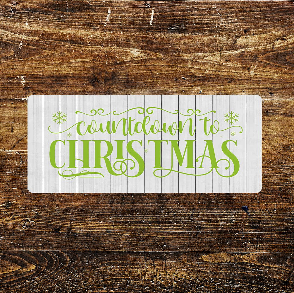 Countdown to CHRISTMAS Notice Green | Metal Sign