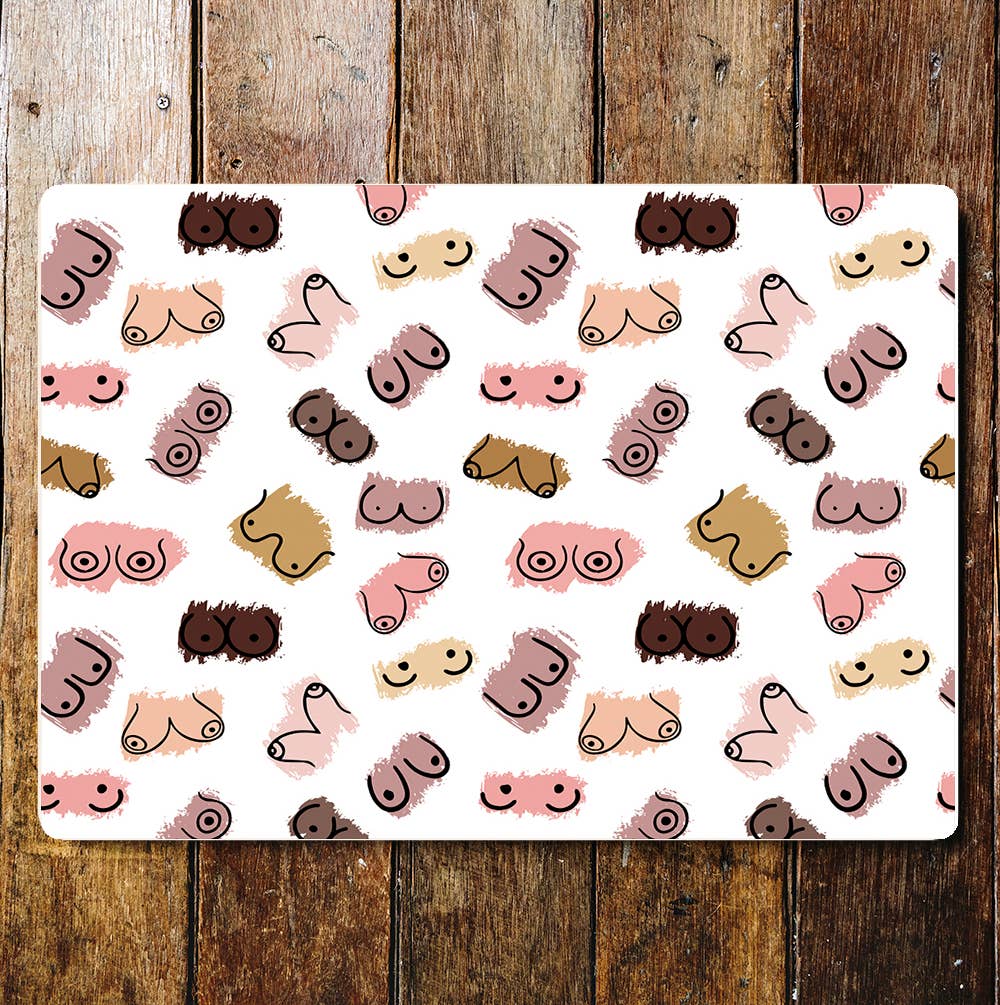 Breasts sizes shape funny nipple art | Metal Sign Plaque