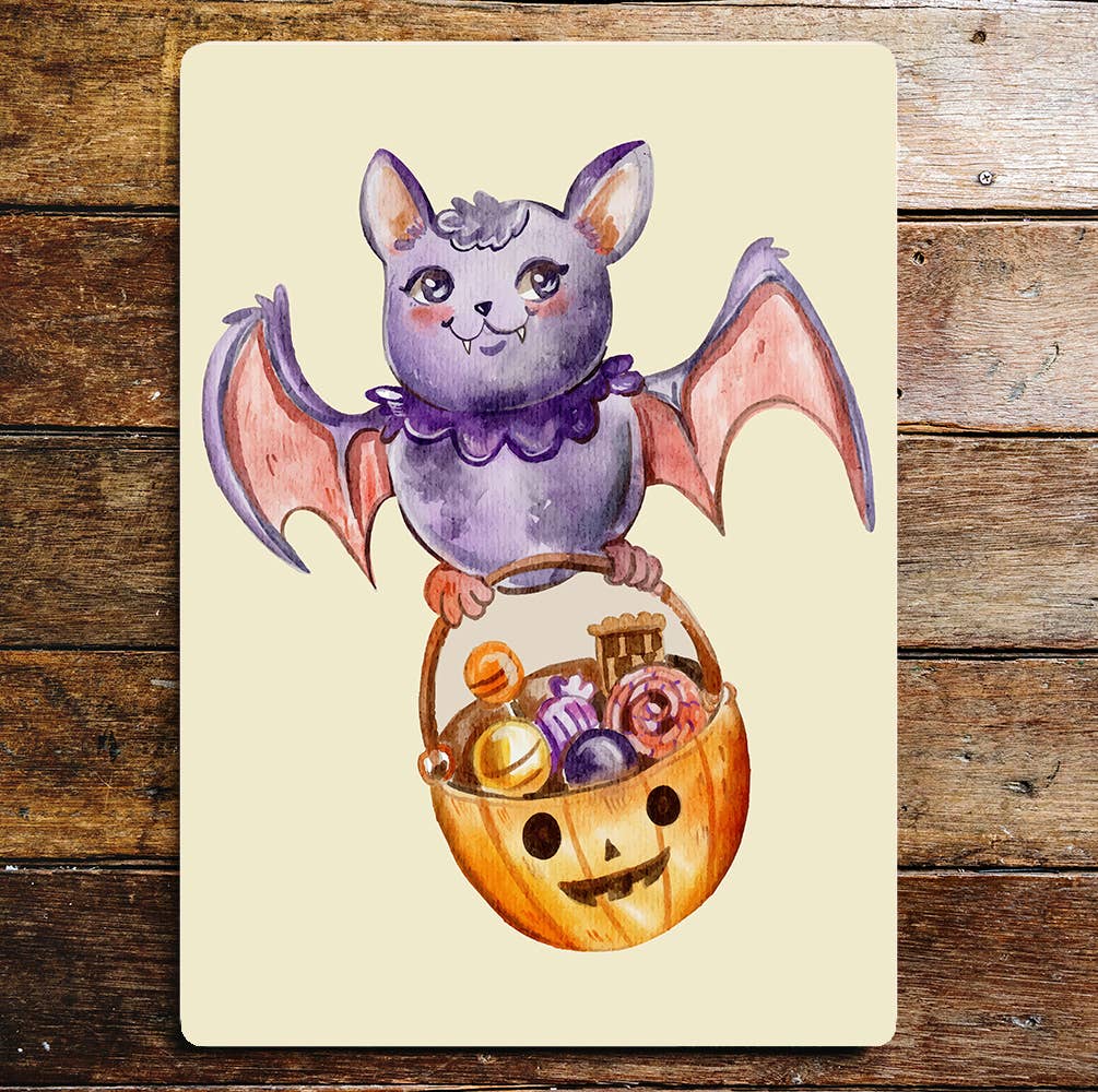 Halloween Baby Bat Art | Metal Sign Plaque