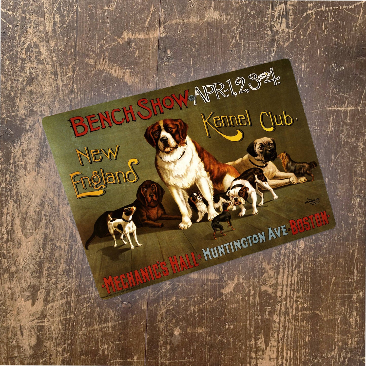 Dogs Kennel Bench show | Metal Animal Wall Sign