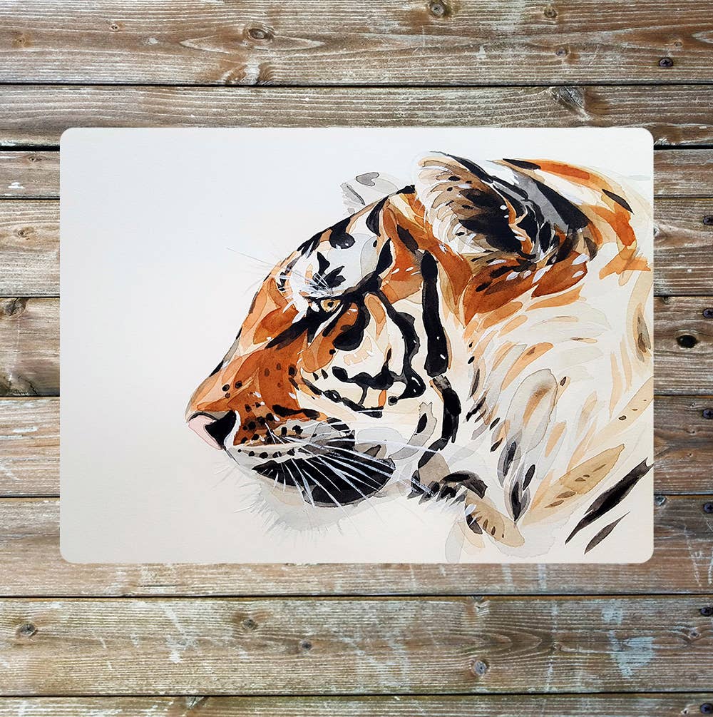 Tiger Wildlife Art Metal Sign Plaque