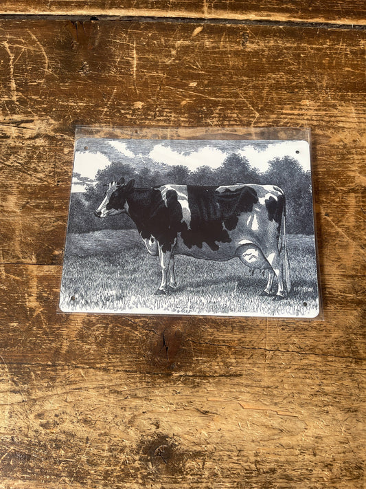 Cow Illustration | Metal Vintage Wall Sign