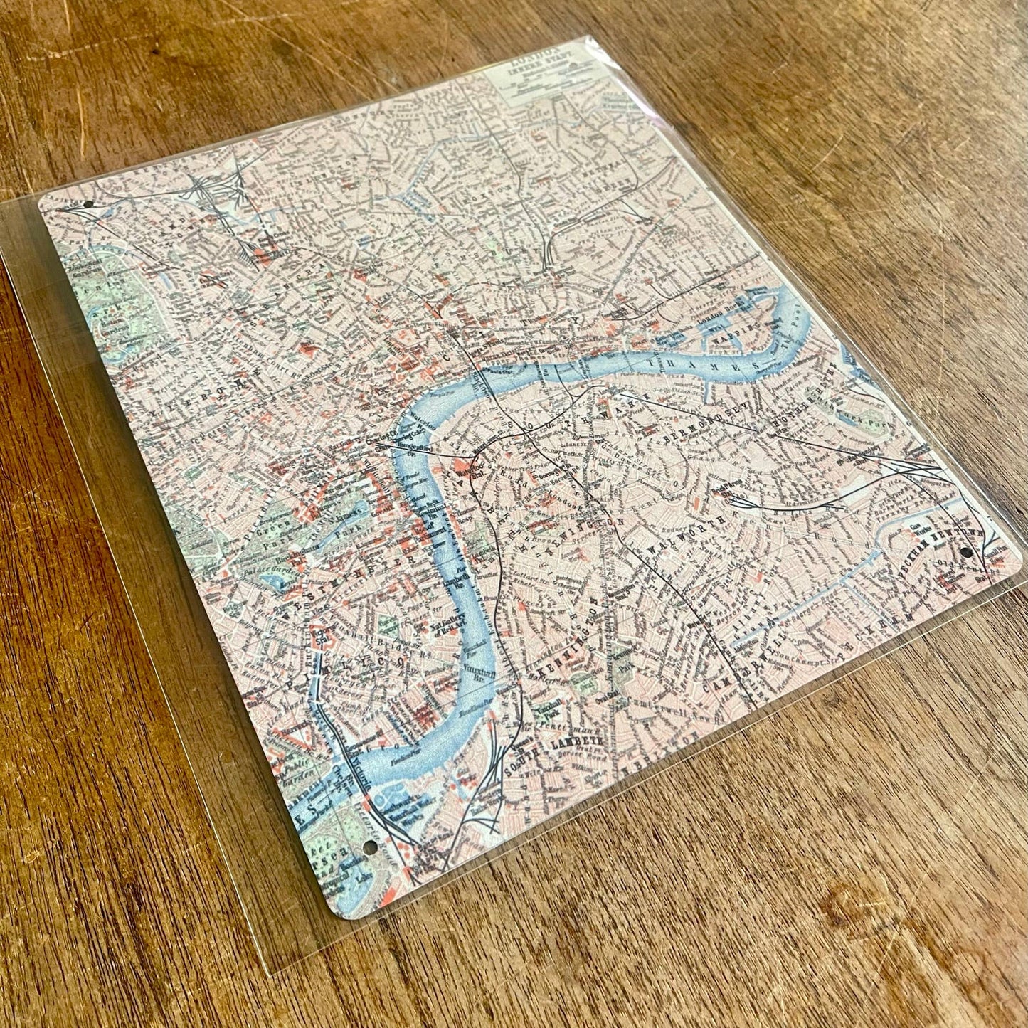 London Map Vintage Thames | Metal Travel Wall Sign