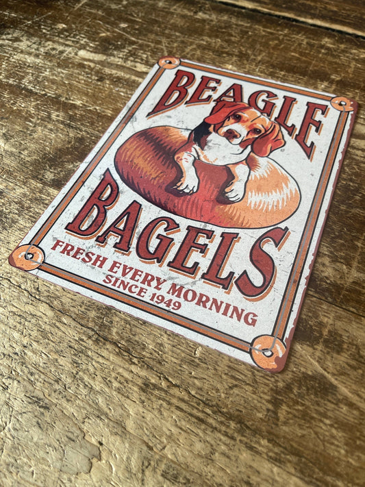 beagle bagels Dog Vintage Style | Metal Sign Plaque