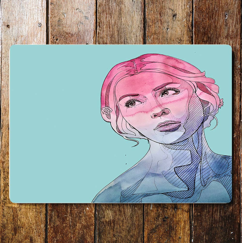 Colourful Girl Abstract Portrait | Metal Sign plaque