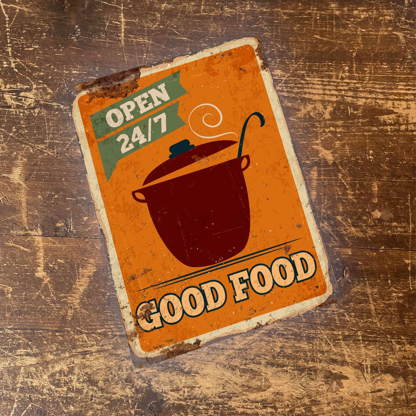 Good Food Retro | Metal Wall Sign Plaque