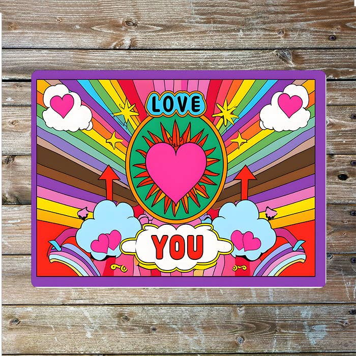 Bright Pop Art Love You | Metal Sign Plaque