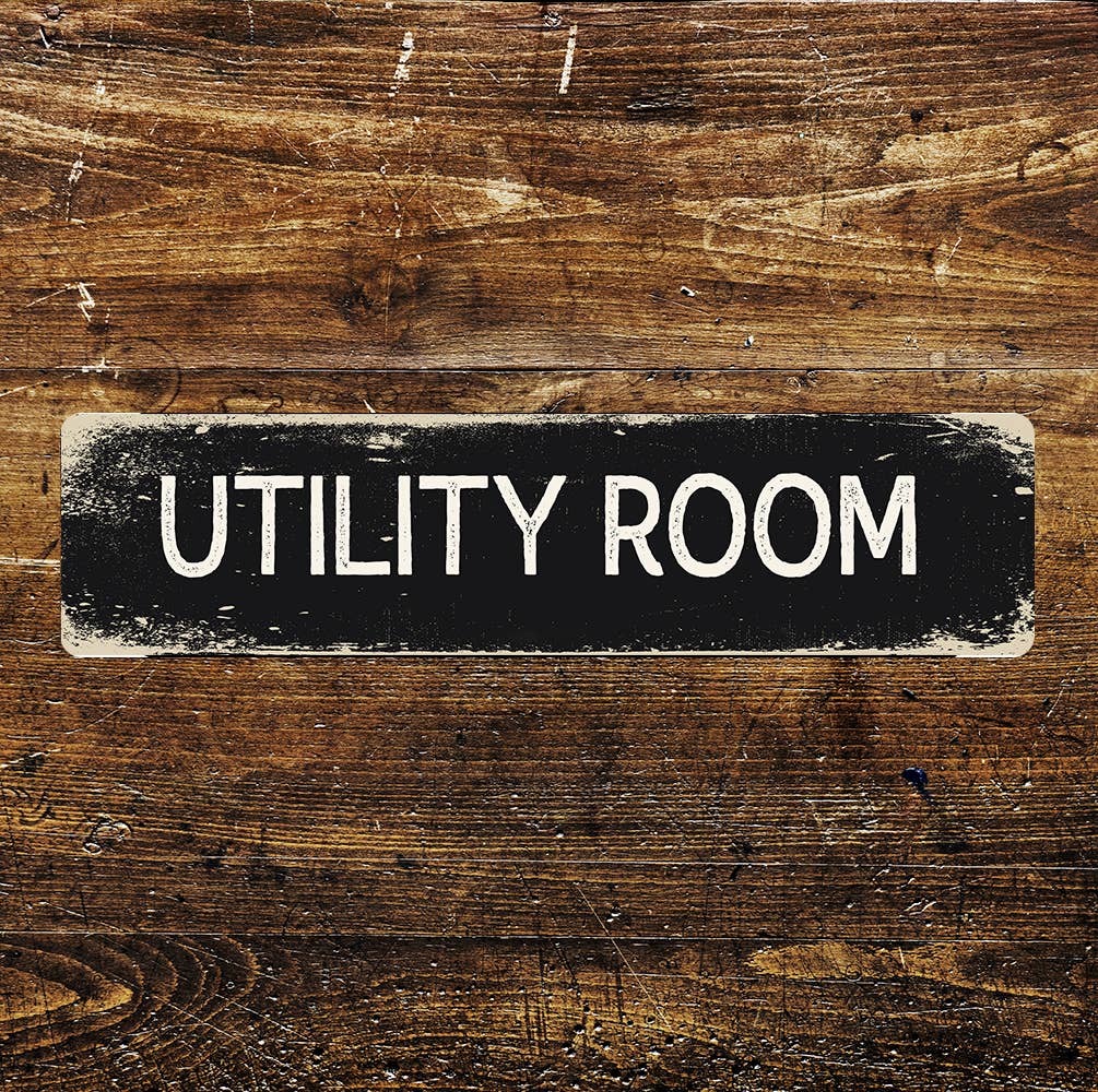 Utility Room | Metal Sign Plaque Long