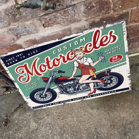 motorcycle Motorbike garage | Metal Retro Wall Sign