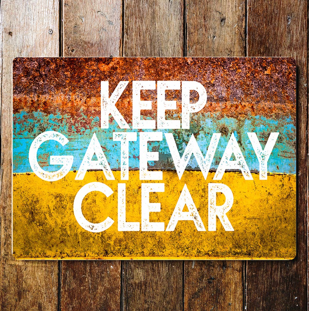 Keep Gateway Clear Rainbow Colours | Metal Sign Plaque