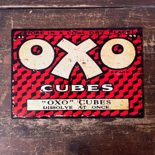 Oxo Cube Red Dissolve At Once | Metal Wall Sign