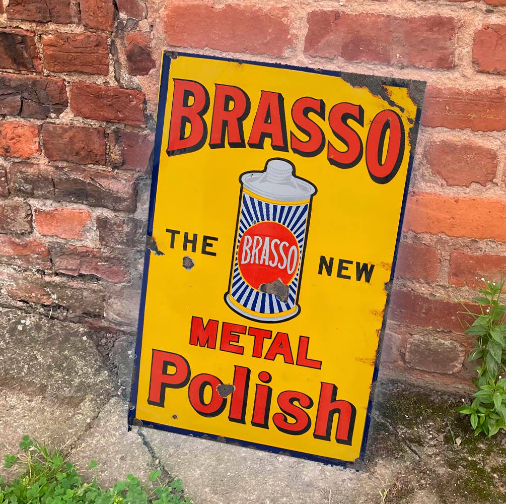 Brasso | Metal Polish Yellow And Red | Metal Sign Plaque