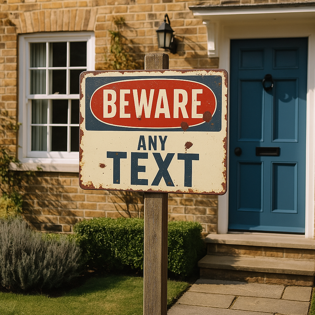 Beware Any Text Personalised | Metal Sign