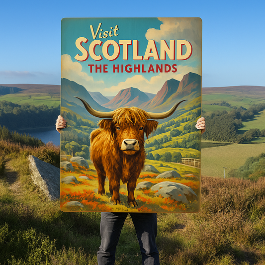 Visit The Highlands | Scottish, Scotland | Metal Sign Plaque