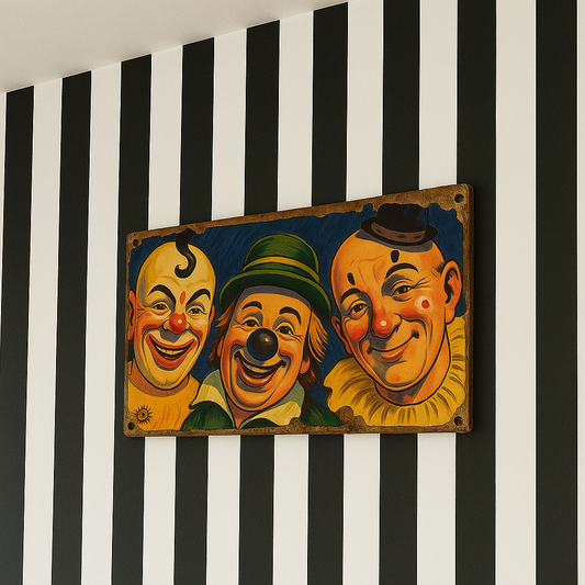 Circus 3 Clown Heads | Metal Sign