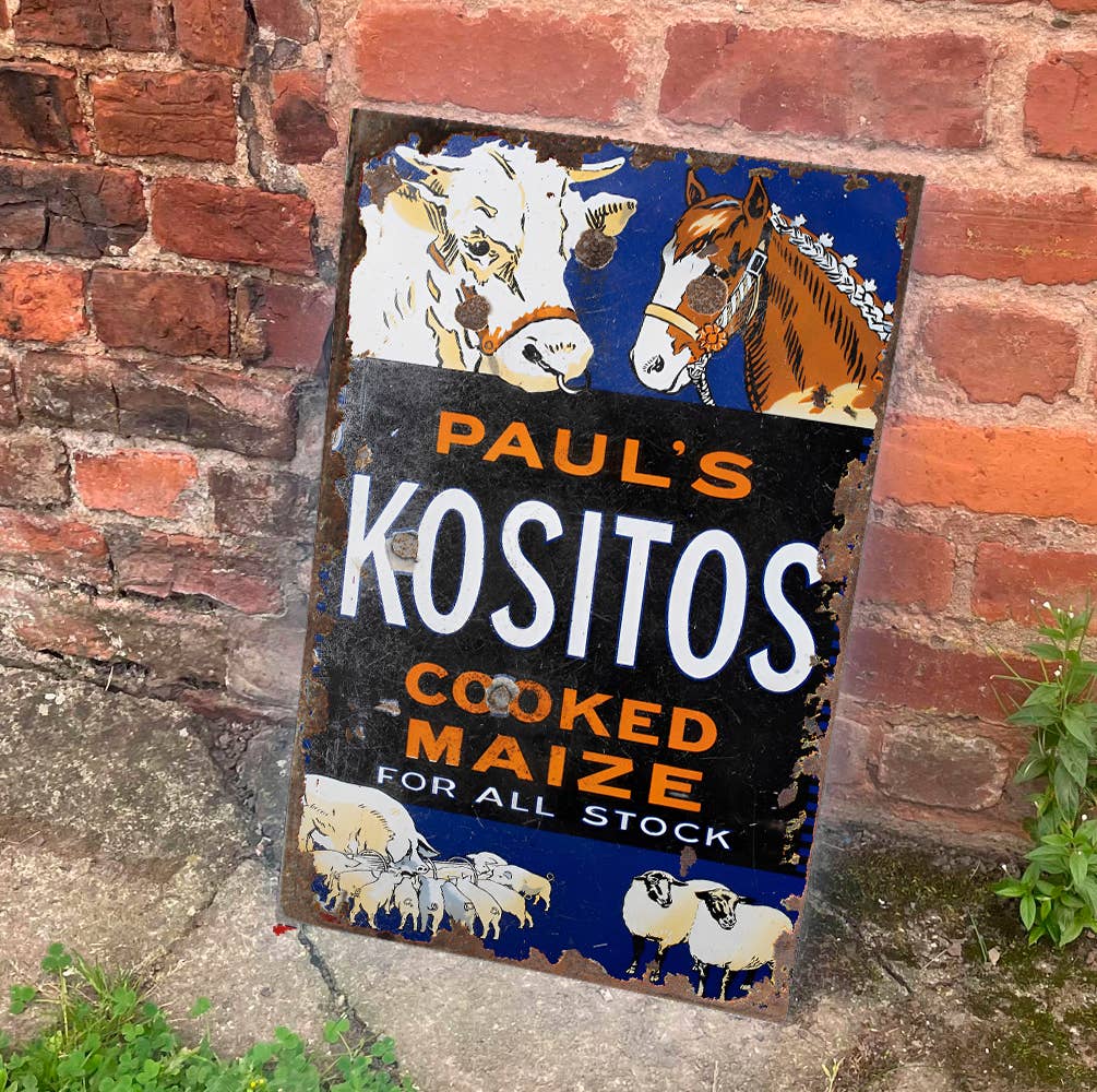 Paul's Kositos Cooked Maize For All Stock Metal Sign Plaque