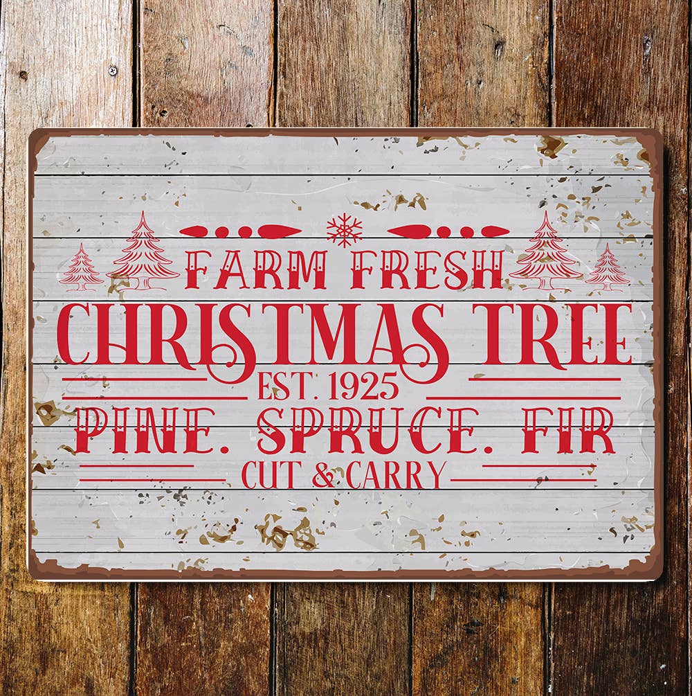 Farm fresh Christmas trees Wall | Metal Sign Plaque