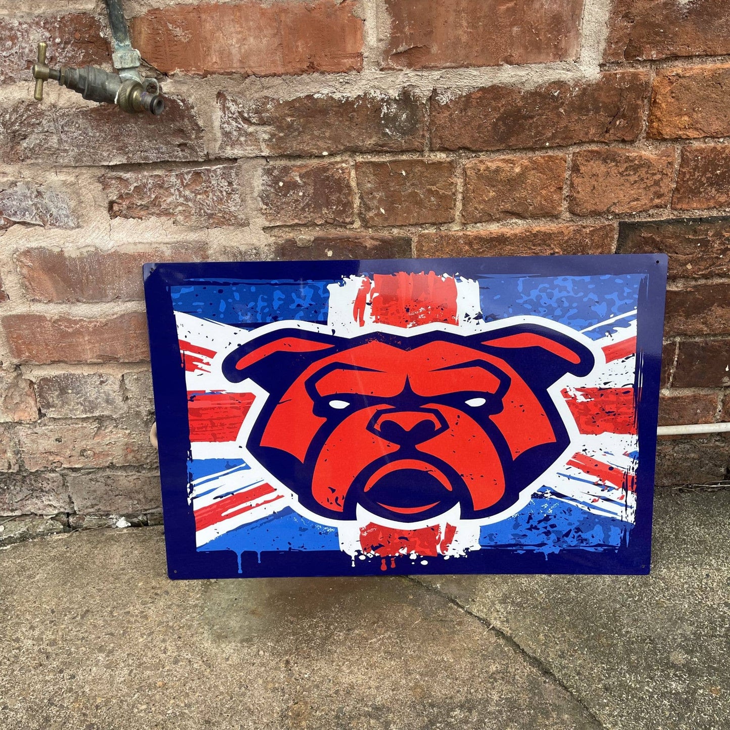 British Union Jack Flag Dog | Metal Sign