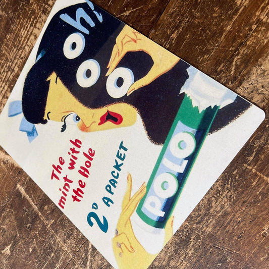 Polo The mint with a Hole Metal Advertising Wall Sign