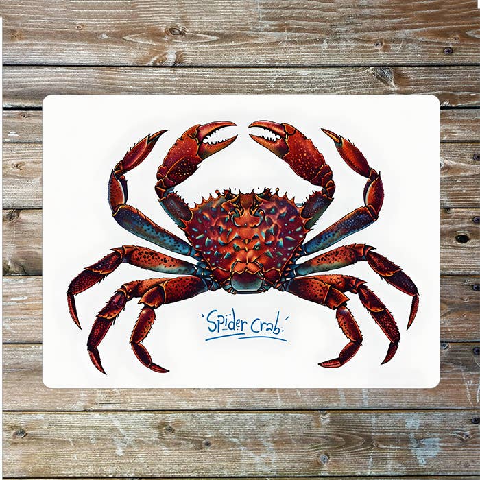 Spider Crab Illustration Sea Nautical Metal Sign Plaque