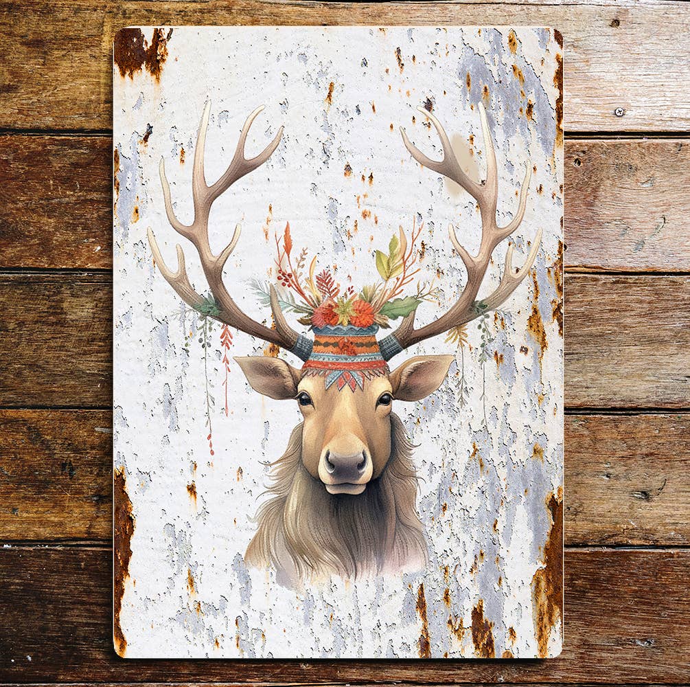 Stag Deer Wildlife Nature Lifestyle Art Metal Sign Plaque