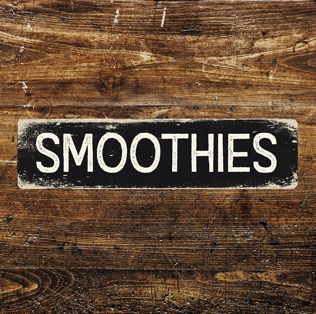 Smoothies Kitchen Sign Metal Long Plaque