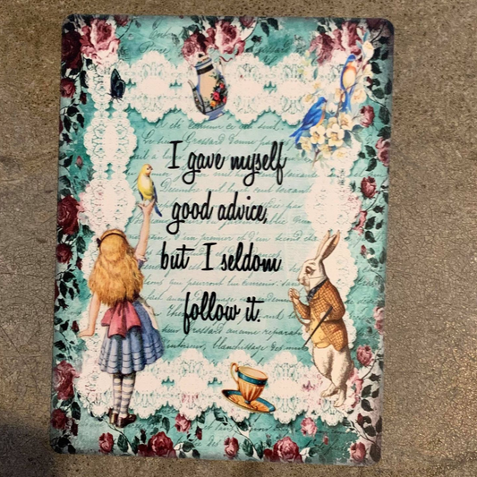 Alice in wonderland , I gave myself advice | Metal Sign
