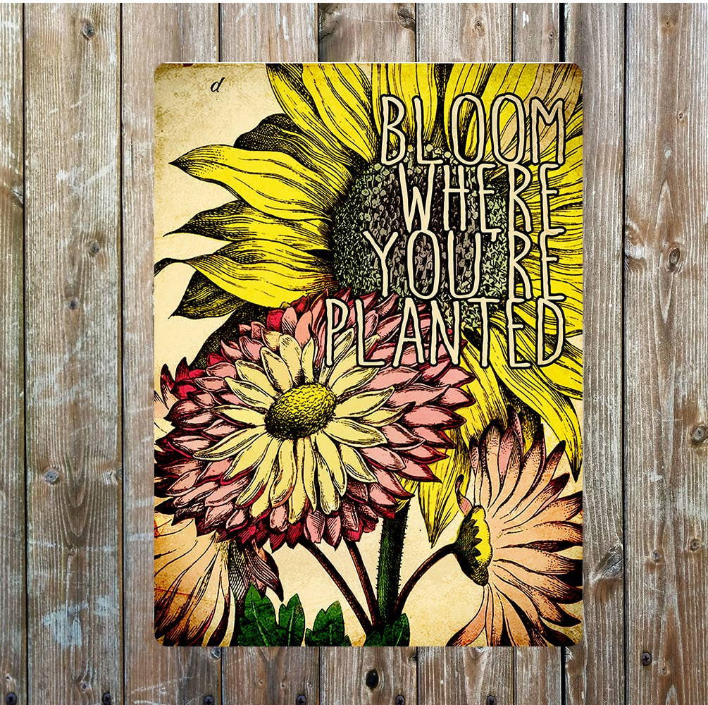 Motivational sunflower art | Metal Sign Plaque
